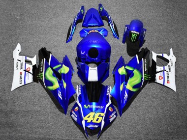 Best 2019-2021 Yamaha YZF R3/R25 Motorcycle Fairings - Blue White Green Black Monster MoviStar ENEOS 46 UK