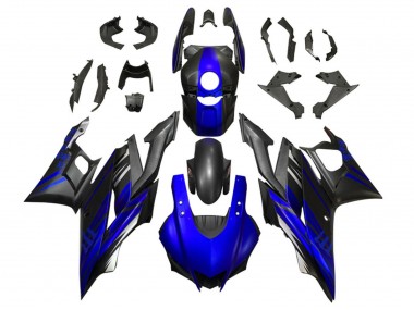 Best 2019-2021 Yamaha YZF R3/R25 Motorcycle Fairing - Blue Matte Black UK