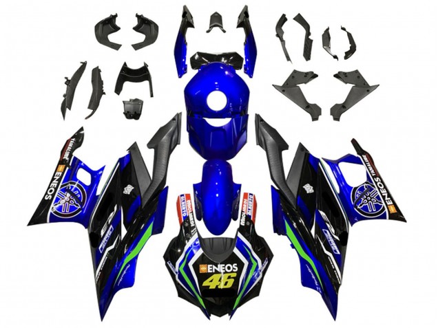 2019-2021 Yamaha YZF R3/R25 Motorcycle Fairings - Blue White Green Black ENEOS 46 UK
