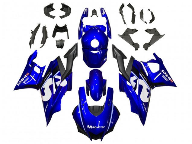 2019-2021 Yamaha YZF R3/R25 Motorcycle Fairings - Blue White Black MoviStar ENEOS UK