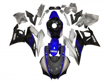 Best 2019-2021 Yamaha YZF R3/R25 Motorcycle Fairings - Silver Blue Black Carbon Fiber Style UK