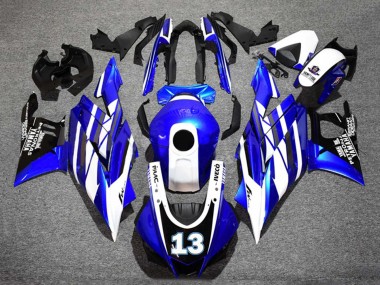 Best 2019-2021 Yamaha YZF R3/R25 Motorcycle Fairings - Blue White Black Yamalube Petronas 13 UK
