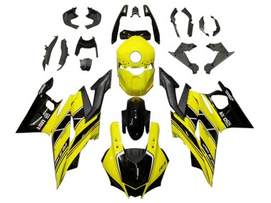 Best 2019-2021 Yamaha YZF R3/R25 Motorcycle Fairings - Yellow Black Carbon Fiber UK