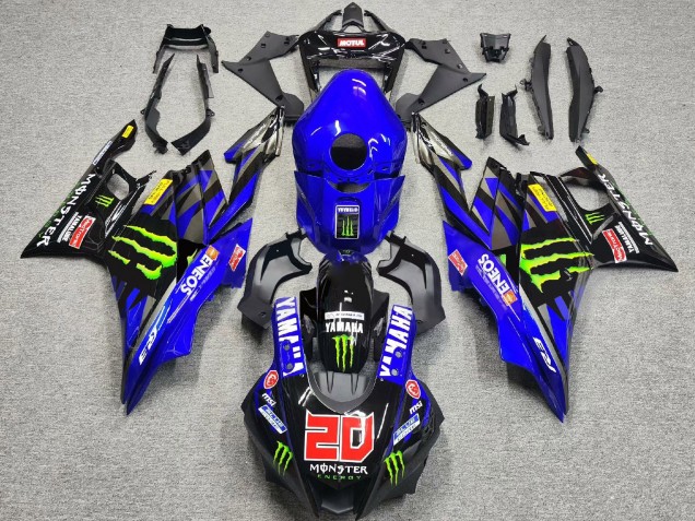 2022-2024 Yamaha YZF R3/R25 Motorcycle Fairings - Blue Green Black Monster ENEOS 20 UK