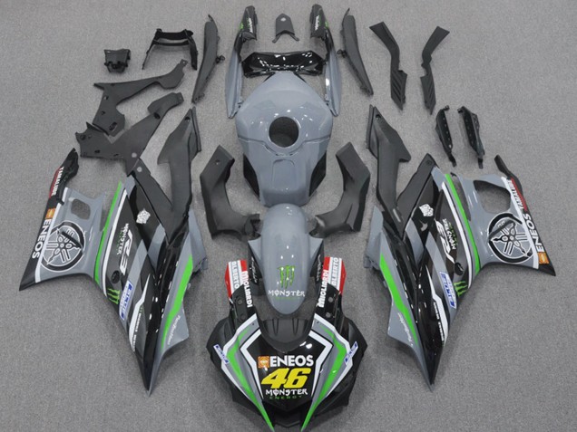 2022-2024 Yamaha YZF R3/R25 Motorcycle Fairings - Nardo Grey Green Black Monster ENEOS 46 UK