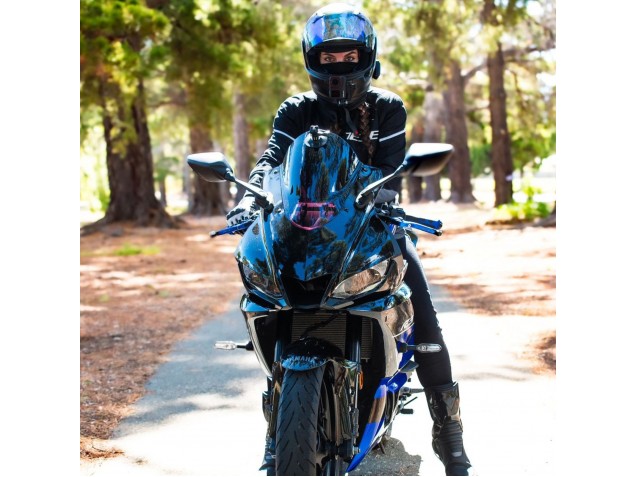 2022-2024 Yamaha YZF R3/R25 Motorcycle Fairings - Blue Glossy Black UK