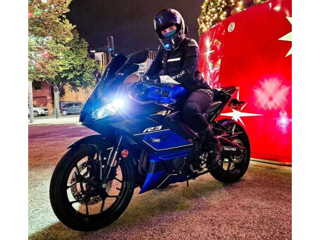 2022-2024 Yamaha YZF R3/R25 Motorcycle Fairings - Blue Glossy Black UK