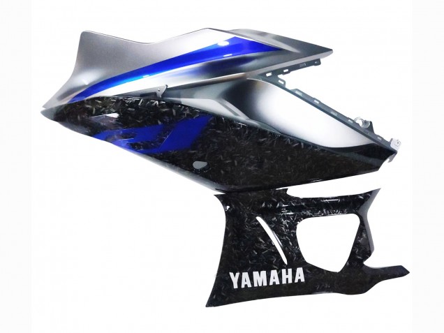 2022-2024 Yamaha YZF R3/R25 Motorcycle Fairings - Marble Black Silver Blue Forged Carbon Fiber Style UK