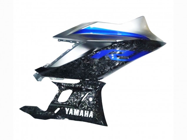 2022-2024 Yamaha YZF R3/R25 Motorcycle Fairings - Marble Black Silver Blue Forged Carbon Fiber Style UK