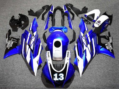 Best 2022-2024 Yamaha YZF R3/R25 Motorcycle Fairings - Blue White Black Petronas Yamalube 13 UK