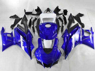 Best 2022-2024 Yamaha YZF R3/R25 Motorcycle Fairings - Blue White Matte Black UK