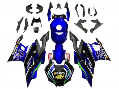 Best 2022-2024 Yamaha YZF R3/R25 Motorcycle Fairings - Blue Green Black ENEOS 46 UK