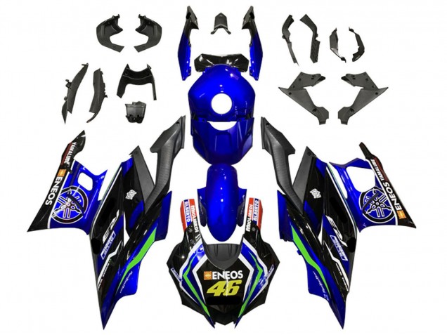 2022-2024 Yamaha YZF R3/R25 Motorcycle Fairings - Blue Green Black ENEOS 46 UK