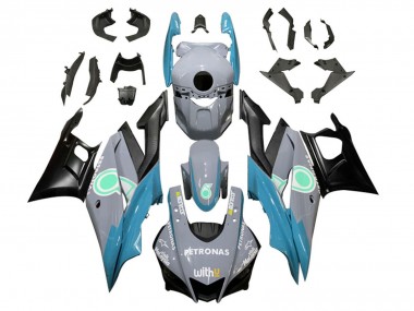 Best 2022-2024 Yamaha YZF R3/R25 Motorcycle Fairings - Nardo Grey Blue Green Black Petronas UK