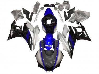 Best 2022-2024 Yamaha YZF R3/R25 Motorcycle Fairing - Silver Blue Black Carbon Fiber Style UK