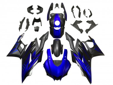 Best 2022-2024 Yamaha YZF R3/R25 Motorcycle Fairings - Blue Matte Black UK