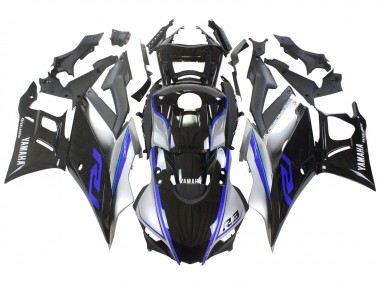 Best 2022-2024 Yamaha YZF R3/R25 Motorcycle Fairings - Silver Blue Glossy Black UK