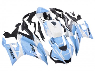 Best 2022-2024 Yamaha YZF R3/R25 Motorcycle Fairings - White Light Blue UK