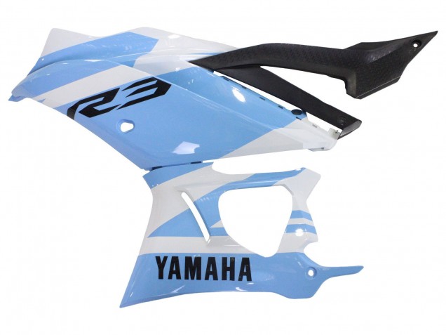 2022-2024 Yamaha YZF R3/R25 Motorcycle Fairings - White Light Blue UK