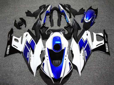 Best 2022-2024 Yamaha YZF R3/R25 Motorcycle Fairings - White Blue Glossy Black Yamalube UK