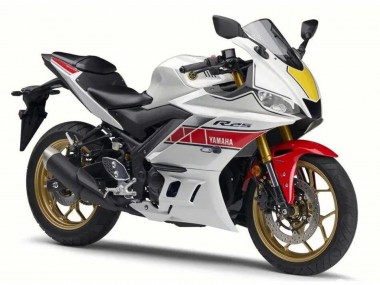 Best 2022-2024 Yamaha YZF R3/R25 Motorcycle Fairing - White Red Black UK