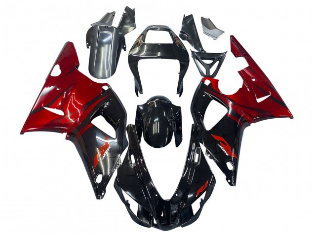 1998-1999 Yamaha YZF 1000 R1 Motorcycle Fairings - Glossy Black Red UK
