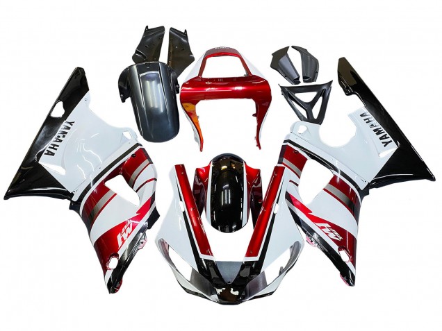 2000-2001 Yamaha YZF 1000 R1 Motorcycle Fairing - Red White Glossy Black UK