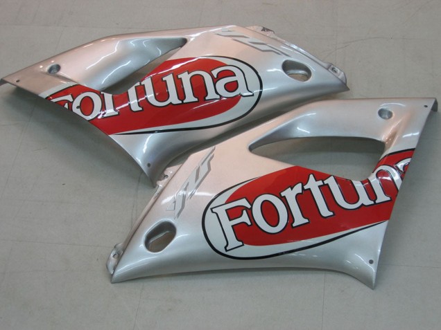 2000-2001 Yamaha YZF 1000 R1 Motorcycle Fairings - Silver Red Fortuna Motul UK