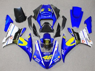 Best 2002-2003 Yamaha YZF 1000 R1 Motorcycle Fairings - Blue White Black Yellow Monster 46 UK