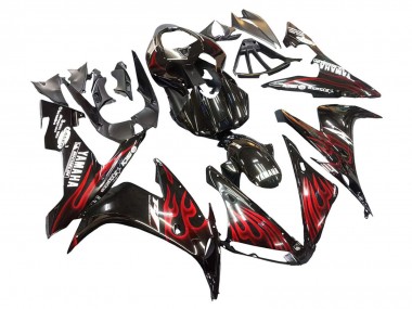 Best 2004-2006 Yamaha YZF 1000 R1 Motorcycle Fairings - Glossy Black Red Flame UK