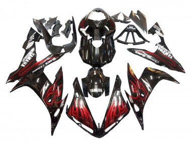 Best 2004-2006 Yamaha YZF 1000 R1 Motorcycle Fairings - Glossy Black Red Flame UK