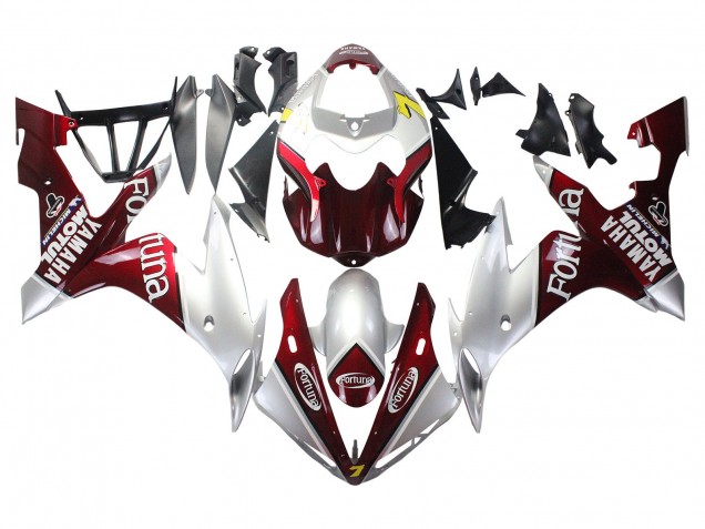 2004-2006 Yamaha YZF 1000 R1 Motorcycle Fairings - Silver Red Fortuna Motul UK