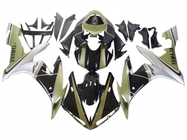 Best 2004-2006 Yamaha YZF 1000 R1 Motorcycle Fairings - Light Gold White Glossy Black UK