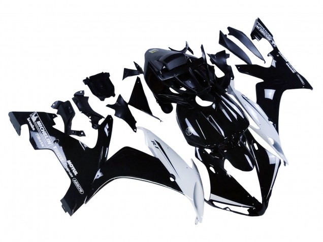 2004-2006 Yamaha YZF 1000 R1 Motorcycle Fairings - Glossy Black White Motul UK