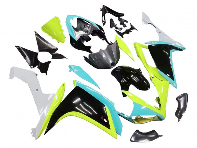 2007-2008 Yamaha YZF 1000 R1 Motorcycle Fairings - Light Blue Lime Green Black UK