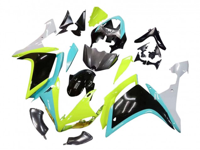2007-2008 Yamaha YZF 1000 R1 Motorcycle Fairings - Light Blue Lime Green Black UK