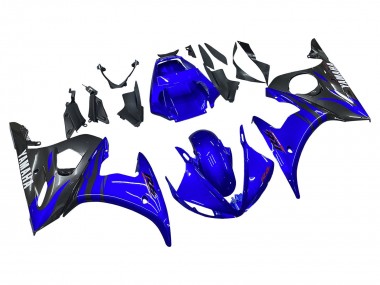 Best 2003-2004 Yamaha YZF R6 Motorcycle Fairings - Blue Glossy Black UK