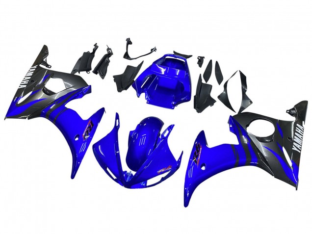 2003-2004 Yamaha YZF R6 Motorcycle Fairings - Blue Glossy Black UK