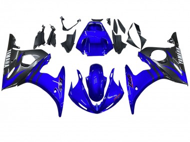 Best 2003-2004 Yamaha YZF R6 Motorcycle Fairings - Blue Glossy Black UK