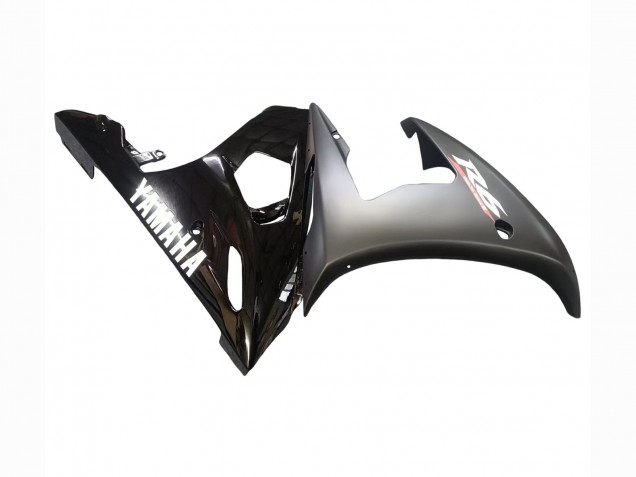 2003-2004 Yamaha YZF R6 Motorcycle Fairings - Glossy Black Matte Black White Decals UK