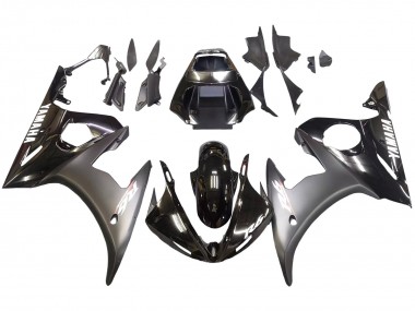 Best 2003-2004 Yamaha YZF R6 Motorcycle Fairings - Glossy Black Matte Black White Decals UK