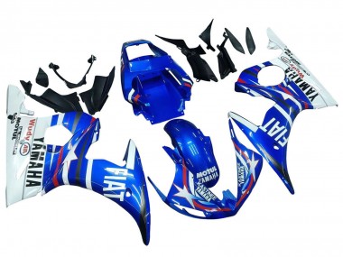 Best 2006-2009 Yamaha YZF R6S Motorcycle Fairings - White Blue Fiat Motul Kastinee UK