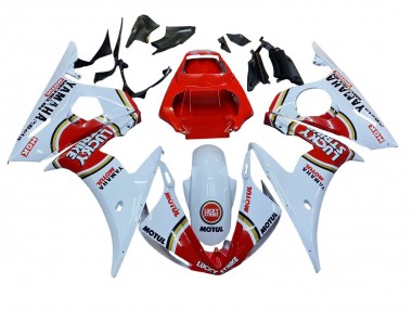 Best 2006-2009 Yamaha YZF R6S Motorcycle Fairings - White Red Lucky Strike Motul UK