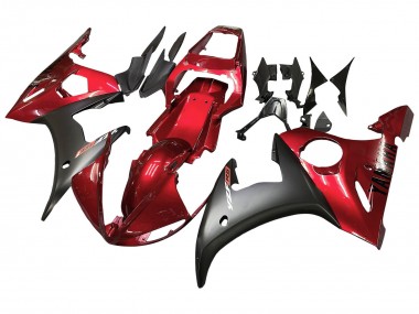 Best 2003-2004 Yamaha YZF R6 Motorcycle Fairing Kits - Red Matte Black UK