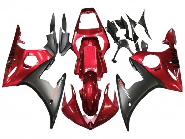 Best 2003-2004 Yamaha YZF R6 Motorcycle Fairing Kits - Red Matte Black UK