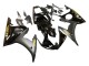 2003-2004 Yamaha YZF R6 Motorcycle Fairings - Glossy Black Matte Black Gold Decals UK