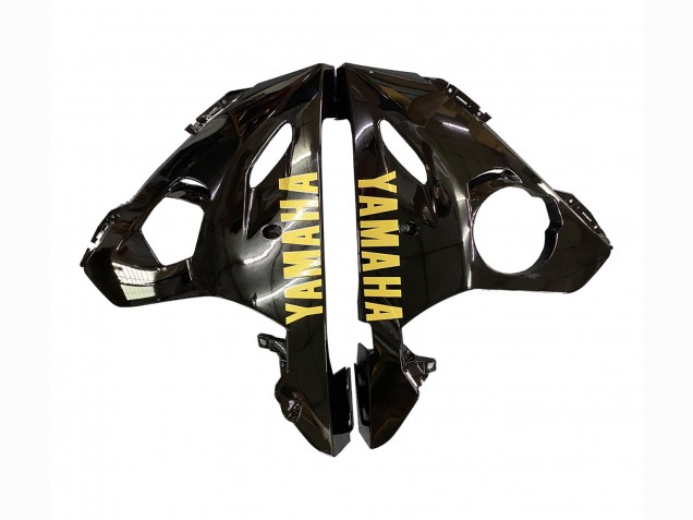 2003-2004 Yamaha YZF R6 Motorcycle Fairings - Glossy Black Matte Black Gold Decals UK