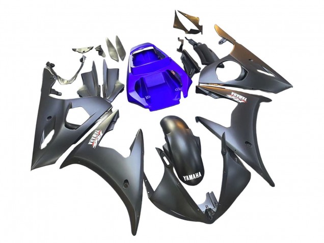 2003-2004 Yamaha YZF R6 Motorcycle Fairings - Blue Matte Black UK