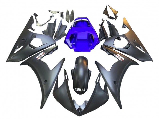 2003-2004 Yamaha YZF R6 Motorcycle Fairings - Blue Matte Black UK