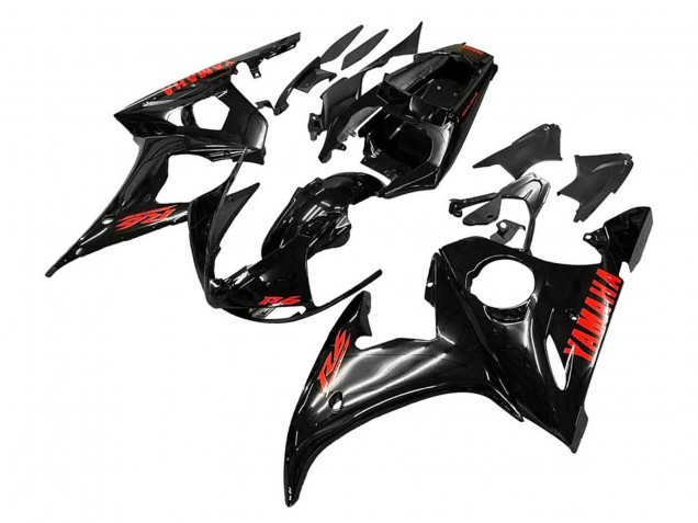 2003-2004 Yamaha YZF R6 Motorcycle Fairings - Glossy Black Red UK